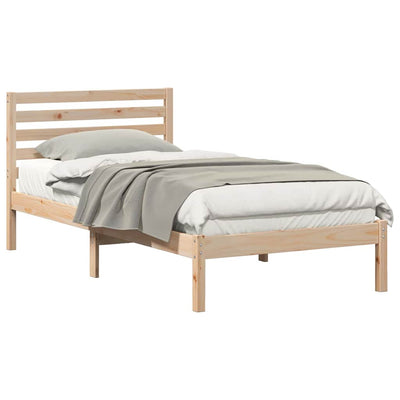 Sängyn runko päätyllä Ruskea 2FT6 Small Single Täysi mänty