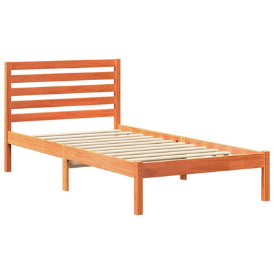 Sängyn runko päätyllä Vahanruskea 2FT6 Small Single Täysi mänty