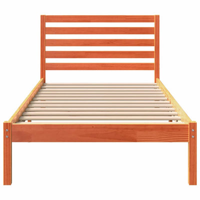 Sängyn runko päätyllä Vahanruskea 2FT6 Small Single Täysi mänty