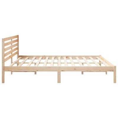 Sängyn runko päätyllä Ruskea 200 x 200 cm Täysi mänty