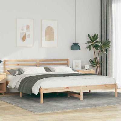 Sängyn runko päätyllä Ruskea 6FT Super King Size Täysi mänty