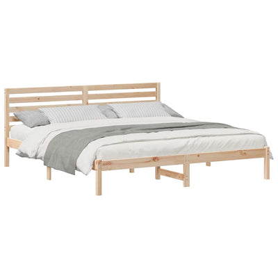 Sängyn runko päätyllä Ruskea 6FT Super King Size Täysi mänty