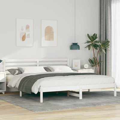 Sängyn runko päätyllä Valkoinen 6FT Super King Size Täysi mänty