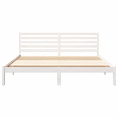 Sängyn runko päätyllä Valkoinen 6FT Super King Size Täysi mänty