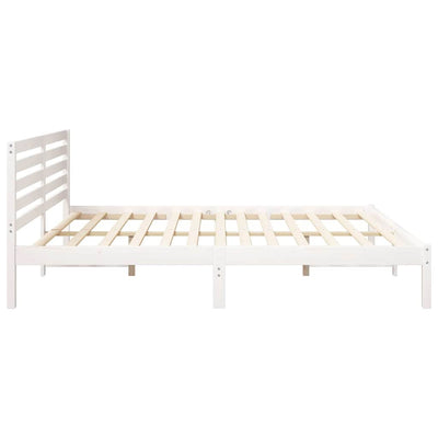 Sängyn runko päätyllä Valkoinen 6FT Super King Size Täysi mänty