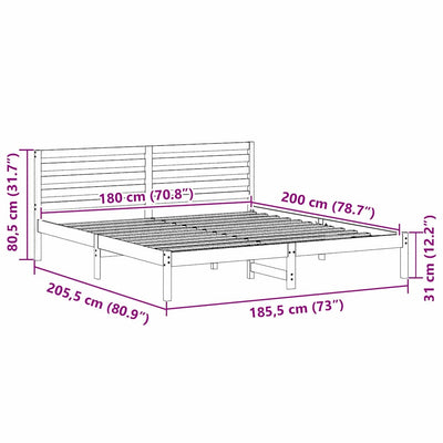Sängyn runko Vahanruskea 6FT Super King Size Täysi mänty