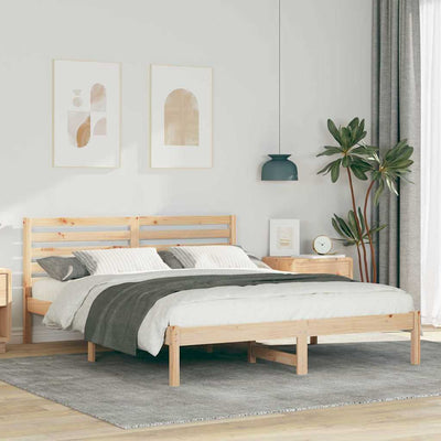 Sängyn runko päätyllä Ruskea 5FT King Size Täysi mänty