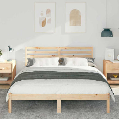 Sängyn runko päätyllä Ruskea 5FT King Size Täysi mänty