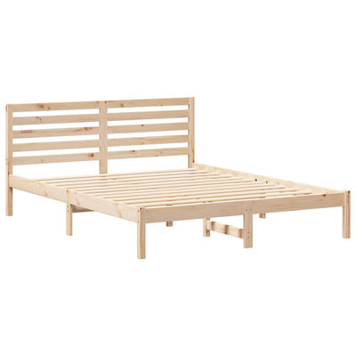 Sängyn runko päätyllä Ruskea 5FT King Size Täysi mänty