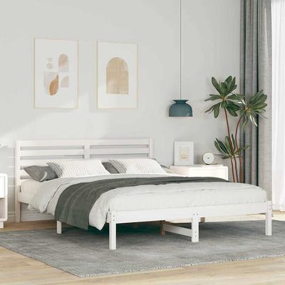 Sängyn runko päätyllä Valkoinen 5FT King Size Täysi mänty