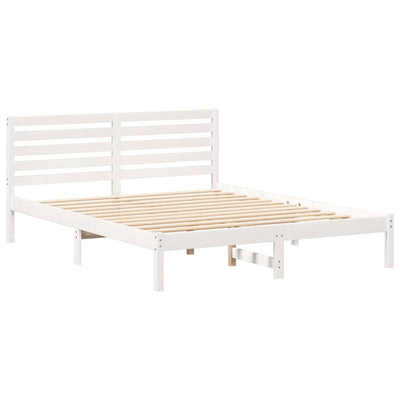 Sängyn runko päätyllä Valkoinen 5FT King Size Täysi mänty