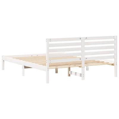 Sängyn runko päätyllä Valkoinen 5FT King Size Täysi mänty