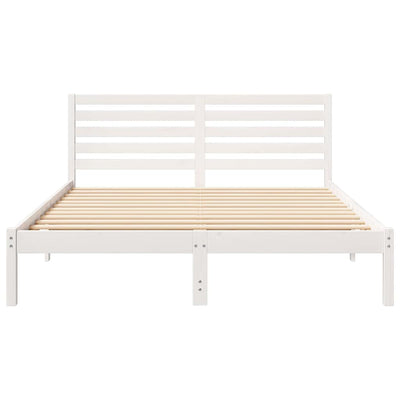 Sängyn runko päätyllä Valkoinen 5FT King Size Täysi mänty
