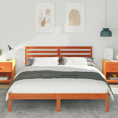 Sängyn runko päätyllä Vahanruskea 5FT King Size Täysi mänty