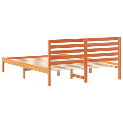 Sängyn runko päätyllä Vahanruskea 5FT King Size Täysi mänty