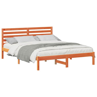 Sängyn runko päätyllä Vahanruskea 5FT King Size Täysi mänty