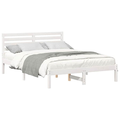 Sängyn runko päätyllä Valkoinen 4FT Small Double Täysi mänty
