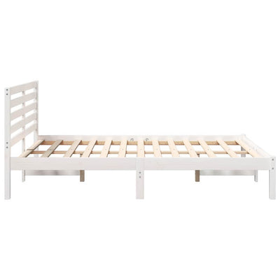 Sängyn runko päätyllä Valkoinen 4FT Small Double Täysi mänty