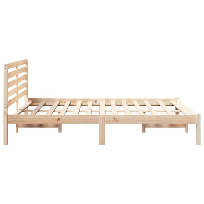 Sängyn runko päätyllä Ruskea 4FT6 Double Täysi mänty