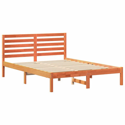 Sängyn runko päätyllä Vahanruskea 4FT6 Double Täysi mänty