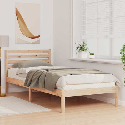 Sängyn runko päätyllä Ruskea 80 x 210 cm Täysi mänty