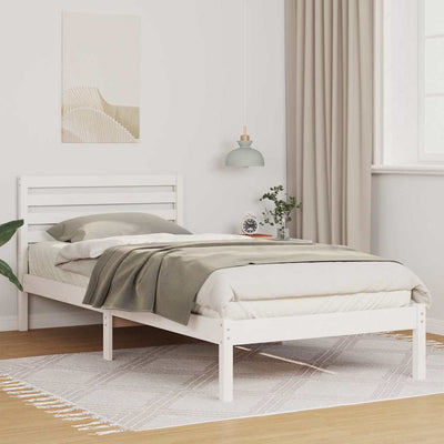 Sängyn runko päätyllä Valkoinen 80 x 210 cm Täysi mänty