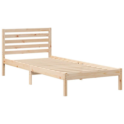 Sängyn runko päätyllä Ruskea 90 x 210 cm Täysi mänty