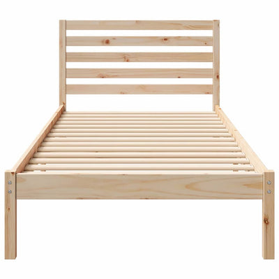 Sängyn runko päätyllä Ruskea 90 x 210 cm Täysi mänty