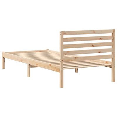 Sängyn runko päätyllä Ruskea 100 x 210 cm Täysi mänty