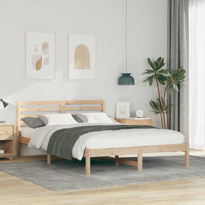 Sängyn runko päätyllä Ruskea 140 x 210 cm Täysi mänty
