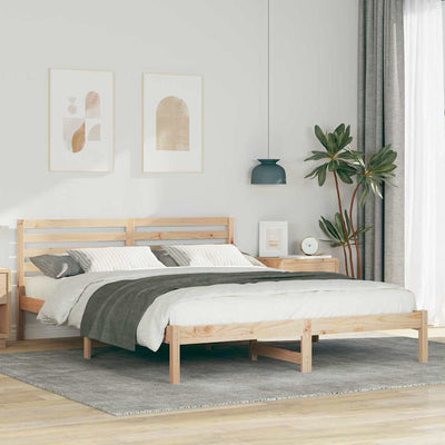 Sängyn runko päätyllä Ruskea 160 x 210 cm Täysi mänty