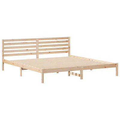Sängyn runko päätyllä Ruskea 200 x 210 cm Täysi mänty