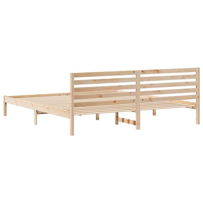 Sängyn runko päätyllä Ruskea 200 x 210 cm Täysi mänty
