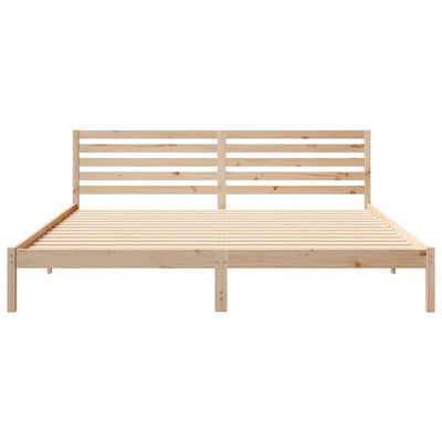 Sängyn runko päätyllä Ruskea 200 x 210 cm Täysi mänty
