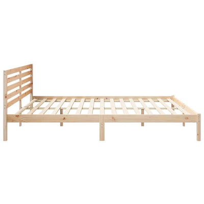 Sängyn runko päätyllä Ruskea 200 x 210 cm Täysi mänty
