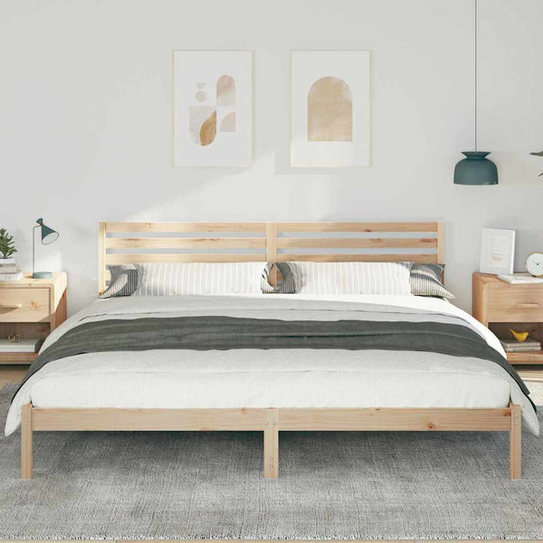 Sängyn runko päätyllä Ruskea 200 x 220 cm Massiivinen mänty