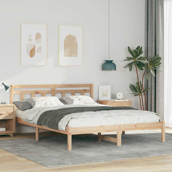 Massiivinen mänty sängyn runko, ruskea, 5FT King Size
