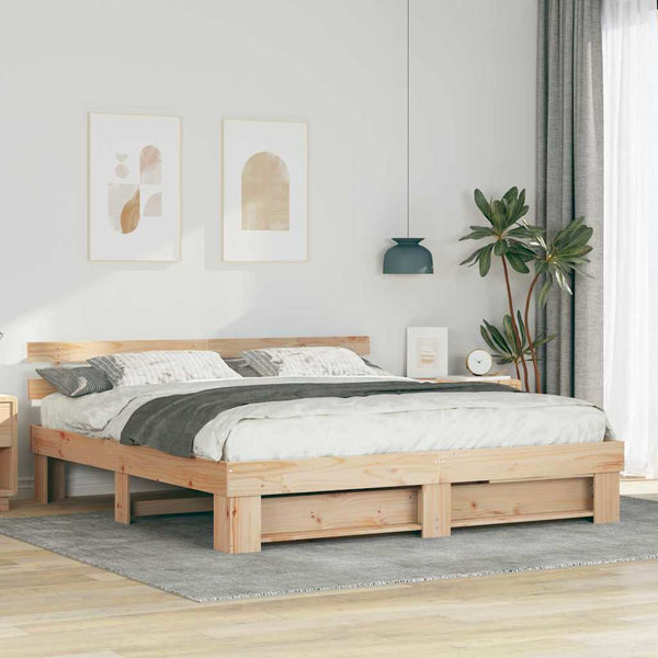 Luonnollinen puinen sängyn runko 200 x 200 cm