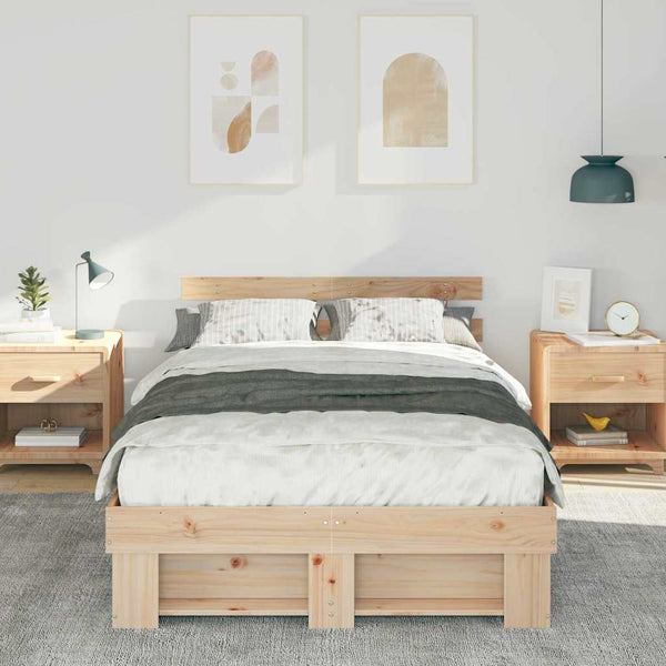 Sängyn runko massiivisesta männystä, ruskea 4FT Small Double pääty