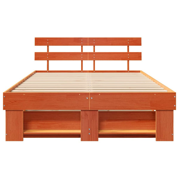 4FT Small Double sängyn runko massiivinen mänty ruskea vaha