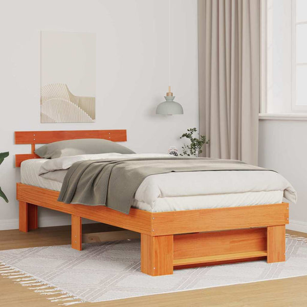 Vaha ruskea 2FT6 Small Single Massiivinen mänty sängyn runko