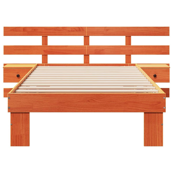 3FT Single massiivisen männyn sängyn runko ruskea pääty