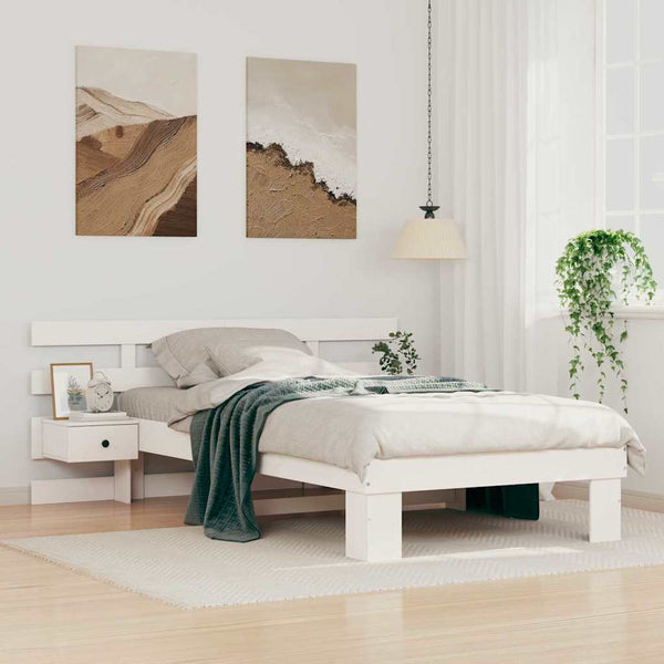 Valkoinen Massiivinen mänty sängyn runko 2FT6 Small Single