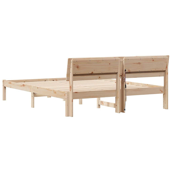 Massiivinen mänty sängyn runko päätyllä Ruskea 5FT King Size