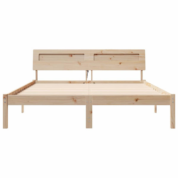 Massiivinen mänty sängyn runko päätyllä Ruskea 5FT King Size