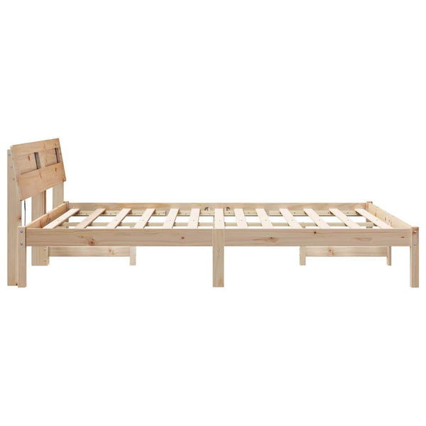 Massiivinen mänty sängyn runko päätyllä Ruskea 5FT King Size