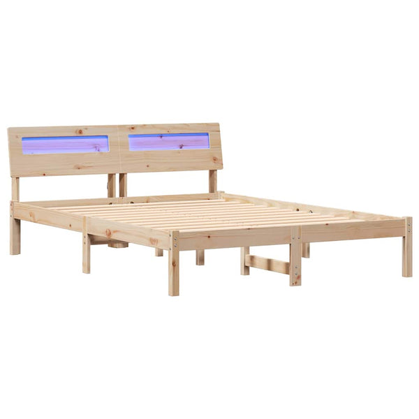 Massiivinen mänty 120 x 200 cm ruskea sängyn runko pääty