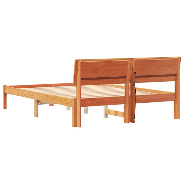 120 x 200 cm massiivinen mänty sängyn runko ruskea vaha