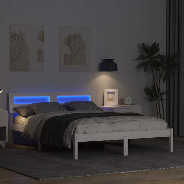 4FT massiivinen mänty sängyn runko, valkoinen pieni tuplamalli