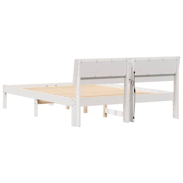 4FT massiivinen mänty sängyn runko, valkoinen pieni tuplamalli